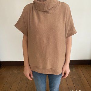 Mono B Brown Turtleneck Poncho One Size Fits All